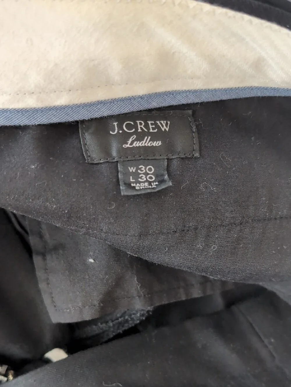 J. Crew Men's 30/30 Black Ludlow Dress Pants